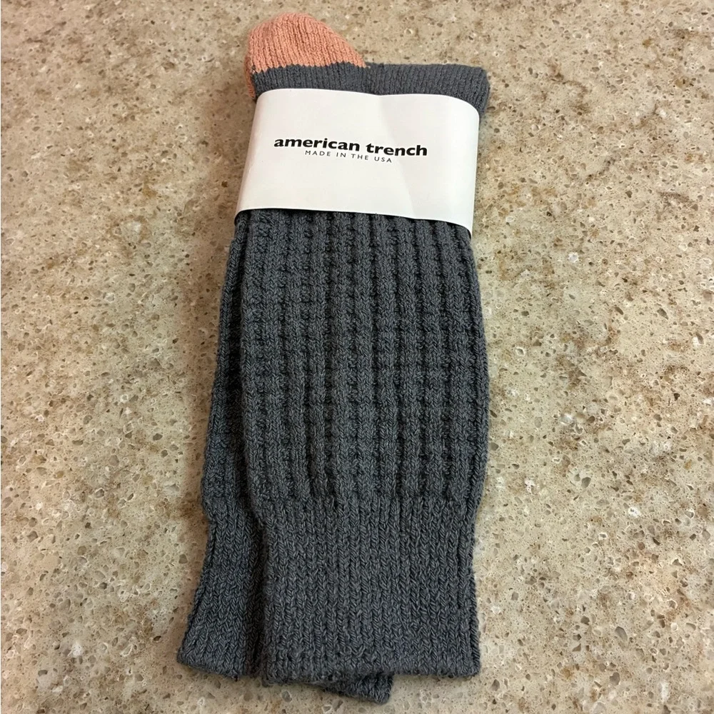 NWT American Trench Cotton Waffle Socks in Dark Grey